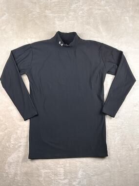 Under Armour Coldgear Shirt Mens Sz 2XL Compression Mock Neck Black Fitted Base